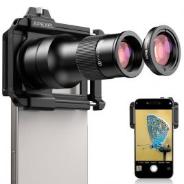 Apexel APL-TM6 Telephoto & Macro Lens Chính Hãng | Ống Kính Điện Thoại 2 Trong 1